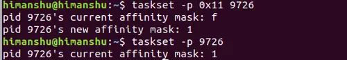 Using Taskset