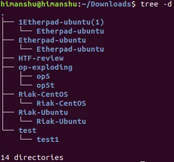 How to make tree only display directories in output