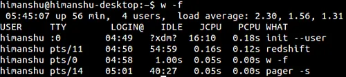How to make w not display the FROM field