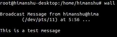 Using Linux wall command to inform users