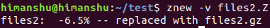 znew verbose output