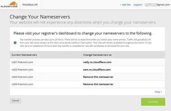 Change Name servers