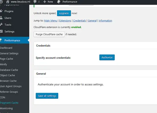 CloudFlare Settings