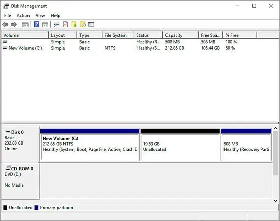 New partition layout