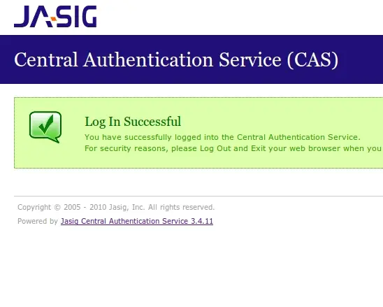 Successful SSO login