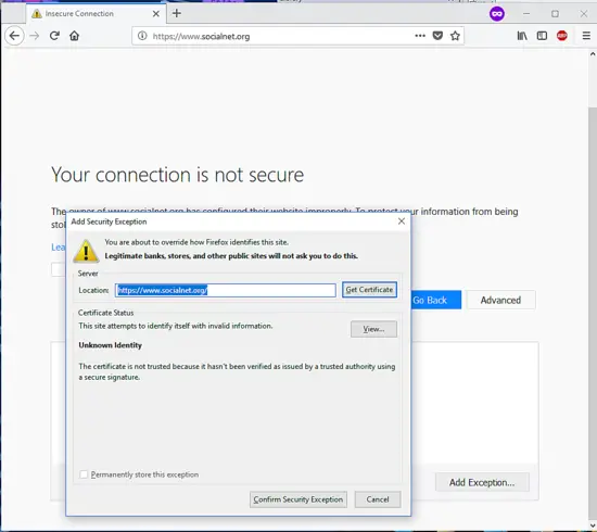 SSL Warning