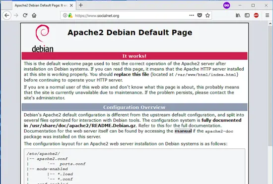 Apache default page