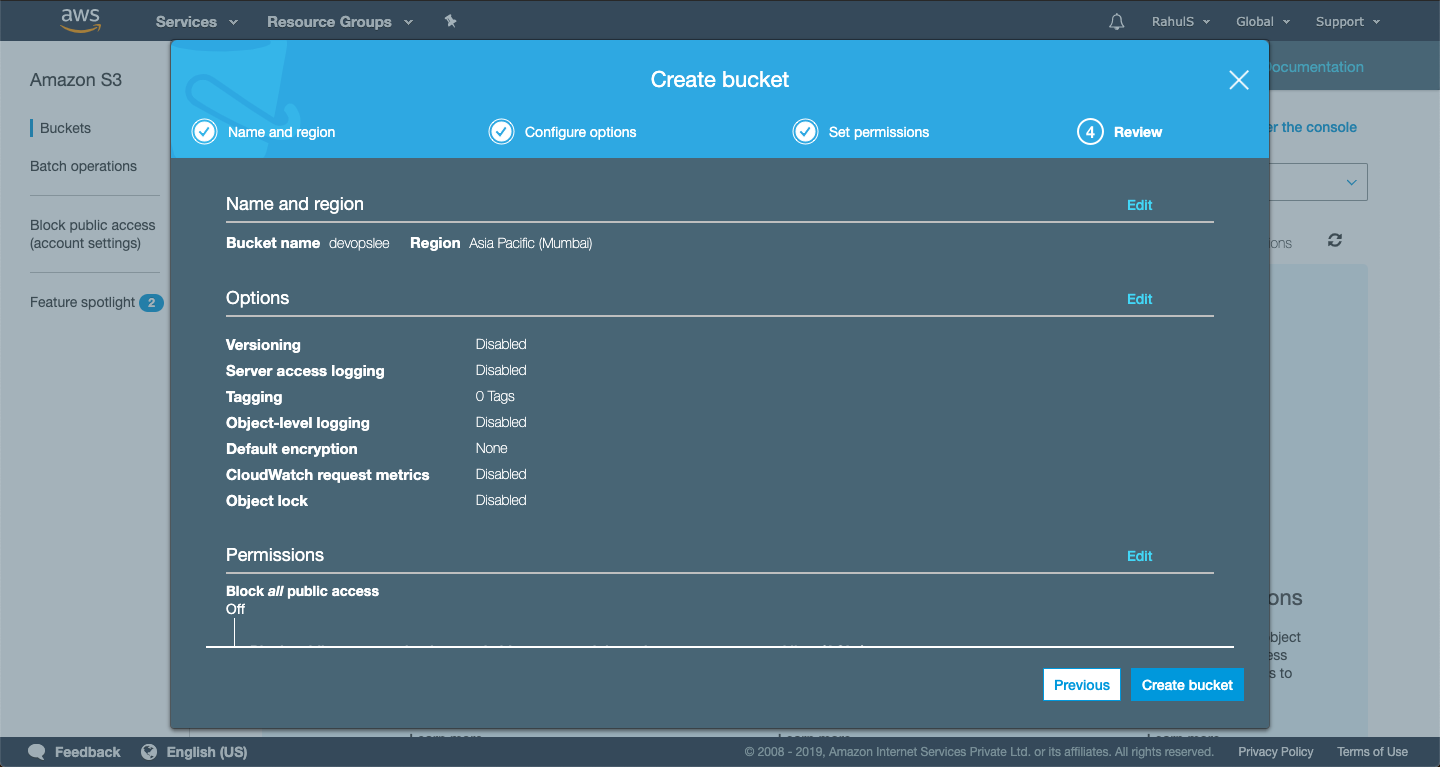 How to create an S3 Bucket (Object Storage) on Amazon AWS