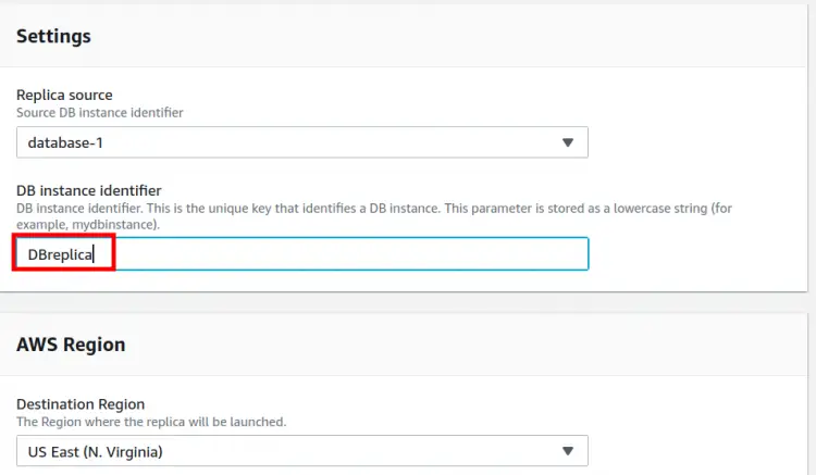 Replica db settings