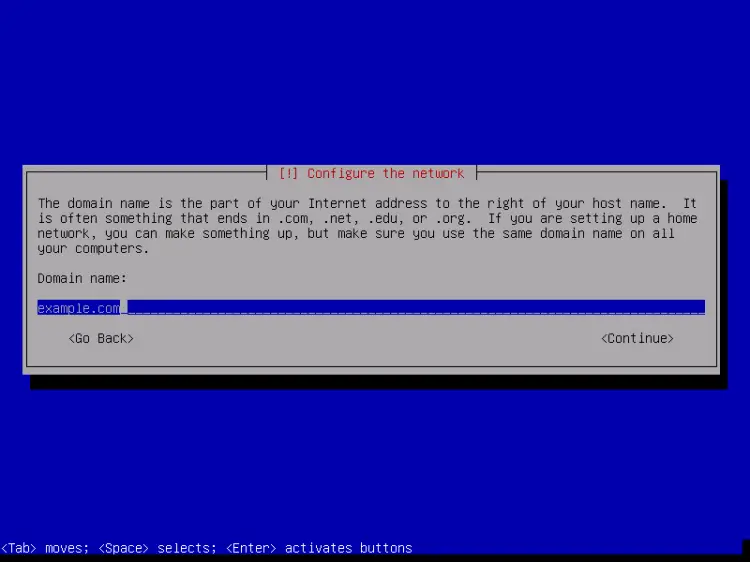 Configure and set the domain