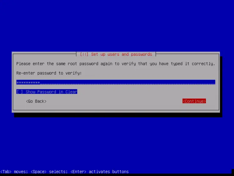 Confirm root password