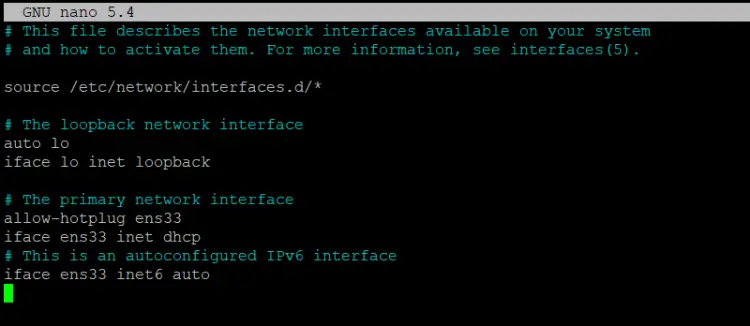 DHCP Network Configuration