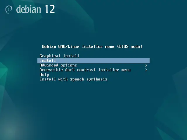 Debian 12 Boot Screen