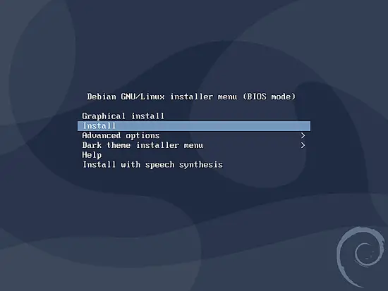 Debian 10 Boot Screen