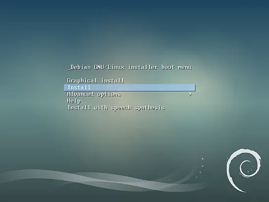 Debian 9 Boot Screen