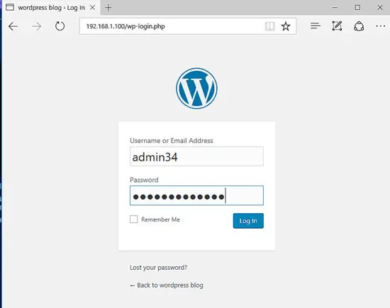 Login to wordpress