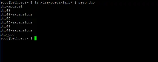 pkg search –o php