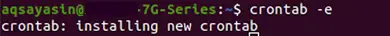 crontab -e