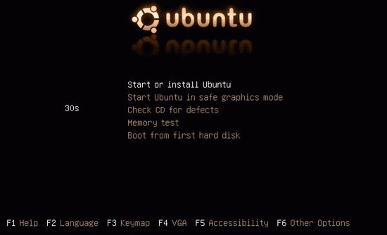 Ubuntu Boot Page