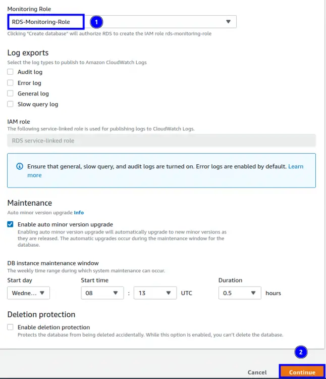 Attaching the role to the Database