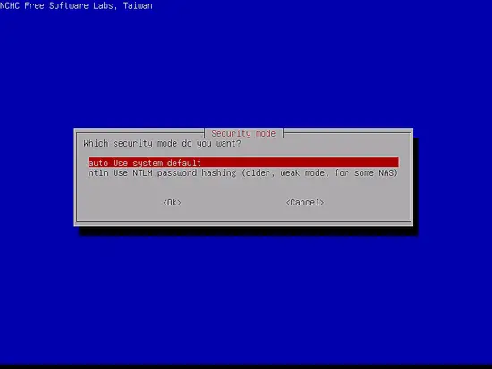 Select security mode