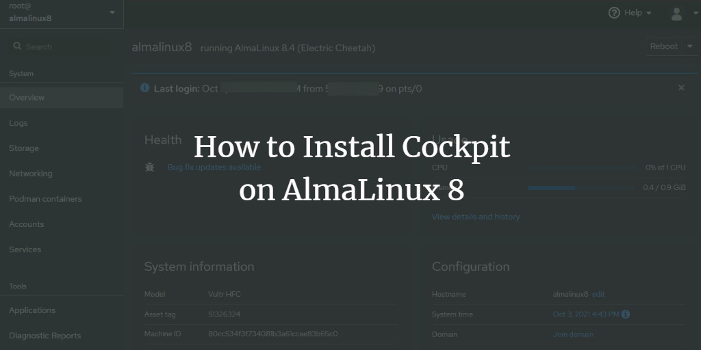 How to Install Cockpit on AlmaLinux 8