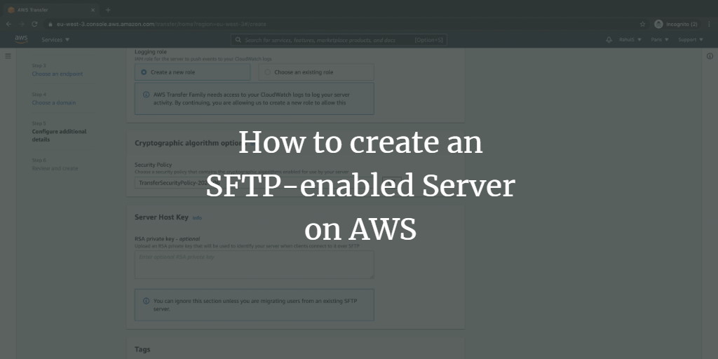 How to create an SFTP-enabled Server on AWS