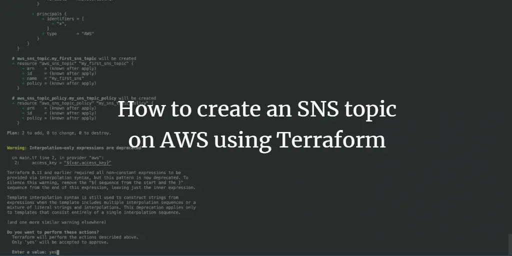 How to create an SNS topic on AWS using Terraform