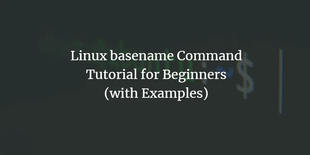 Linux basename Command Tutorial for Beginners (with Examples)