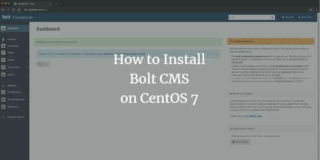 How to Install Bolt CMS on CentOS 7