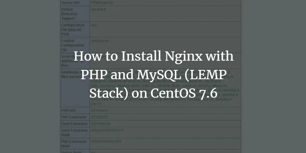 How to Install Nginx with PHP and MySQL (LEMP Stack) on CentOS 7.6