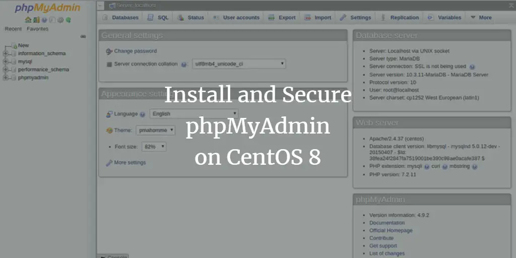 Install and Secure phpMyAdmin on CentOS 8