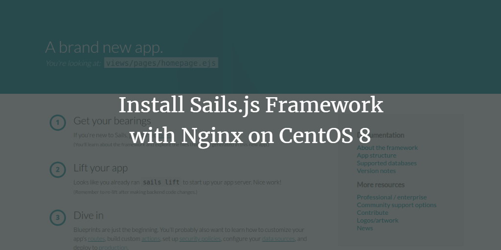 Install Sails.js Framework with Nginx on CentOS 8