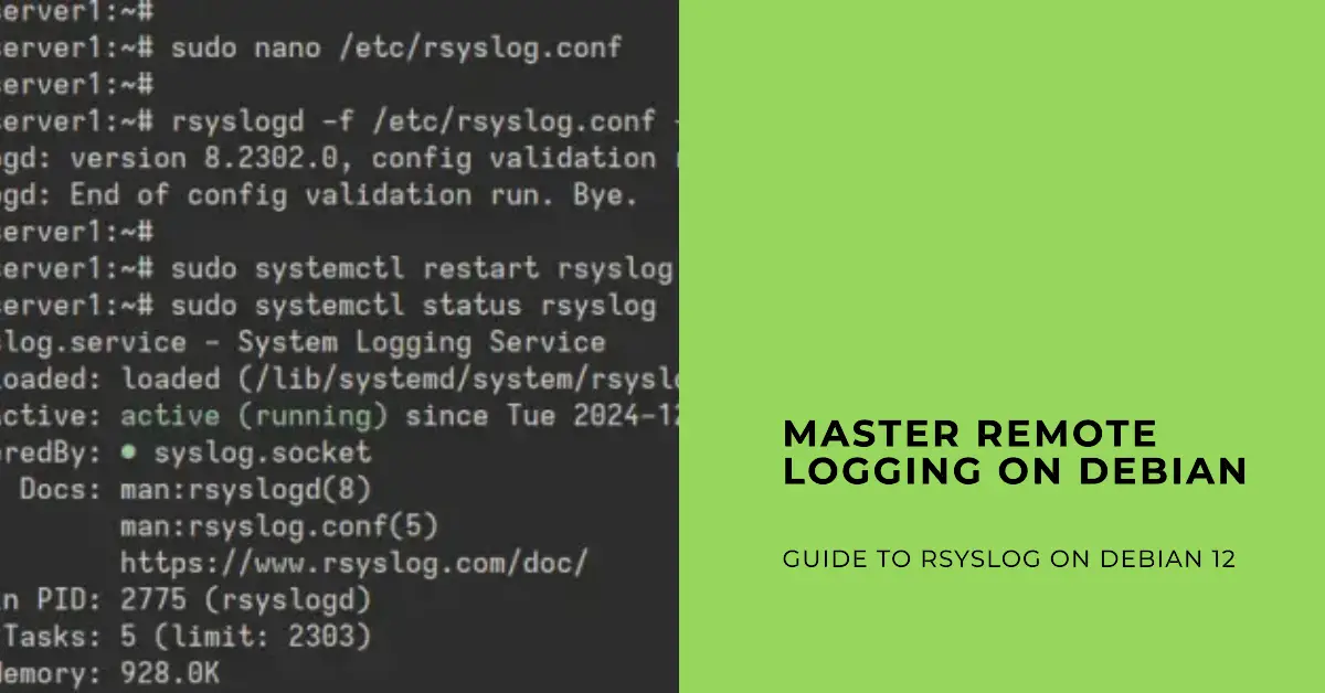 How to Setup Remote Logging with Rsyslog on Debian 12