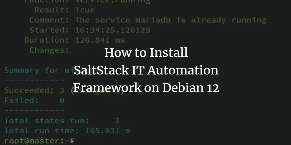How to Install SaltStack IT Automation Framework on Debian 12