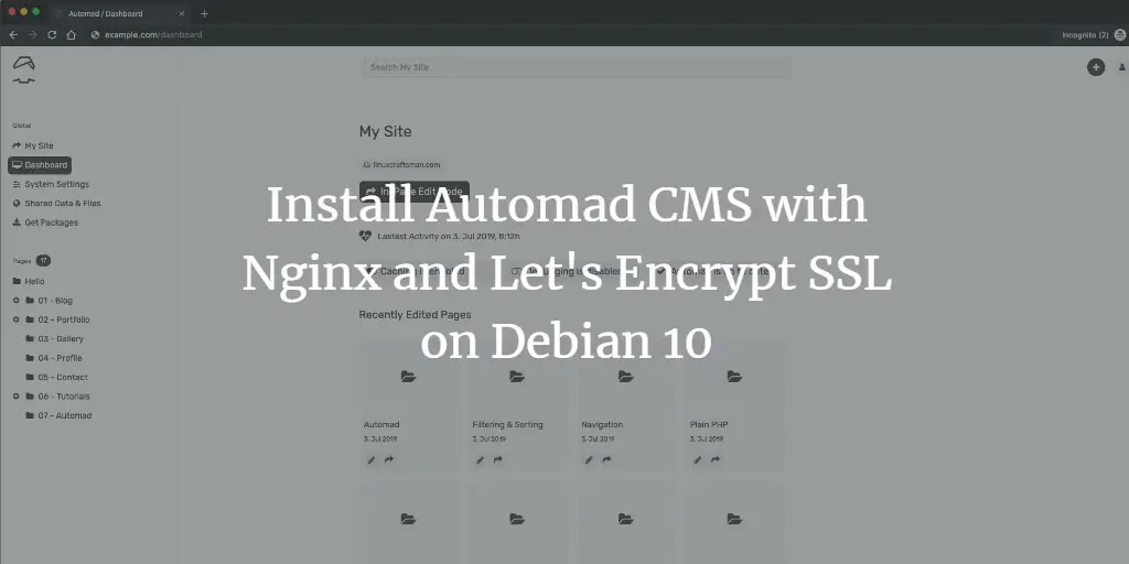 Install Automad CMS with Nginx and Let's Encrypt SSL on Debian 10