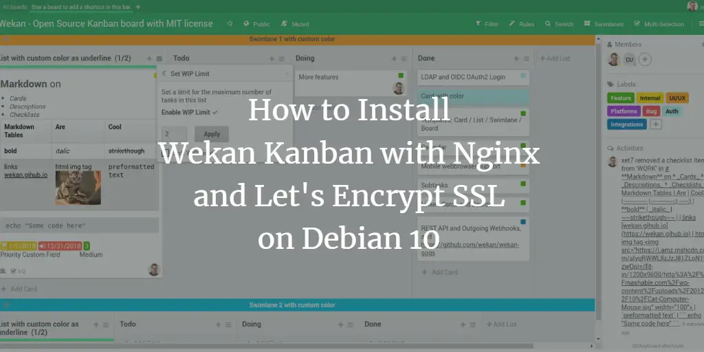 How to Install Wekan Kanban with Nginx and Let's Encrypt SSL on Debian 10