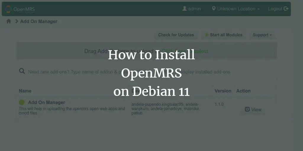 How to Install OpenMRS (Open Medical Record System) on Debian 11