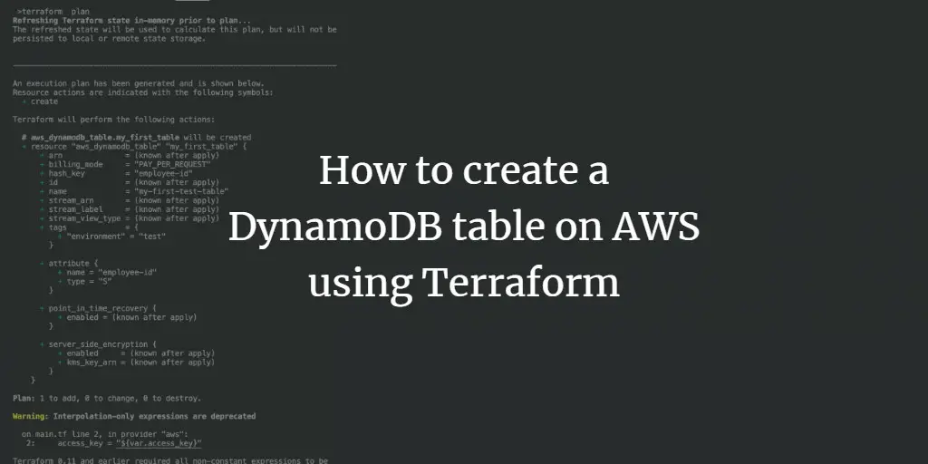 How to create a DynamoDB table on AWS using Terraform