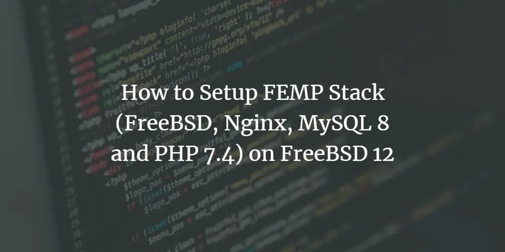 How to Setup FEMP Stack (FreeBSD, Nginx, MySQL 8 and PHP 7.4) on FreeBSD 12