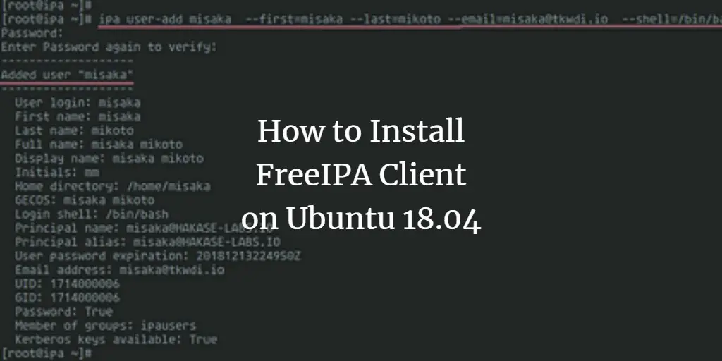 How to Install FreeIPA Client on Ubuntu Server 18.04