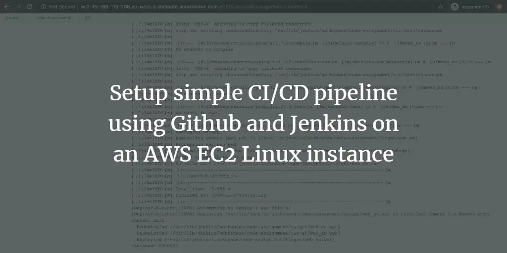 Setup simple CI/CD pipeline using Github and Jenkins on an AWS EC2 Linux instance