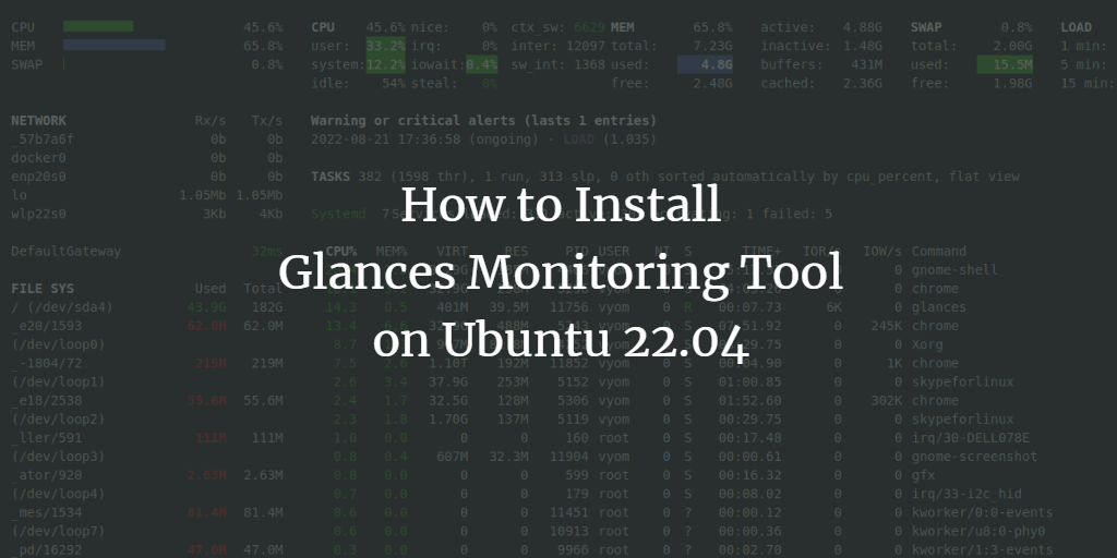 How to Install Glances Monitoring Tool on Ubuntu 22.04
