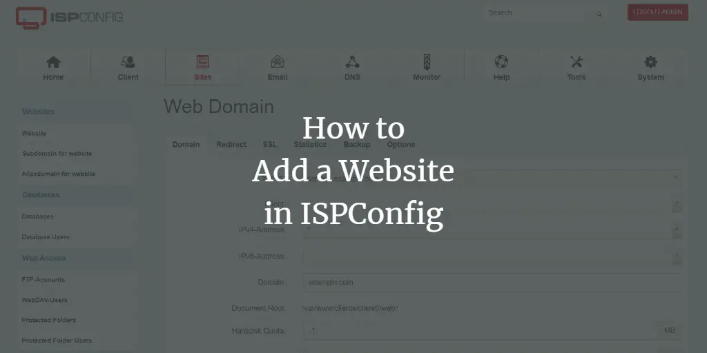 How to Add a Website in ISPConfig 3.2