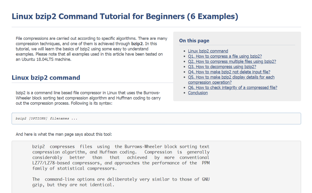 Linux bzip2 Command Tutorial for Beginners (6 Examples)
