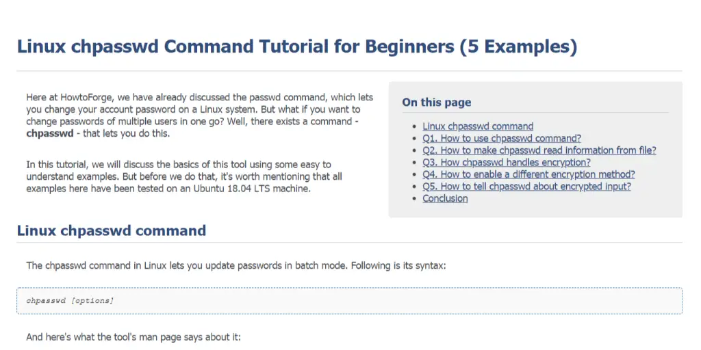 Linux chpasswd Command Tutorial for Beginners (5 Examples)