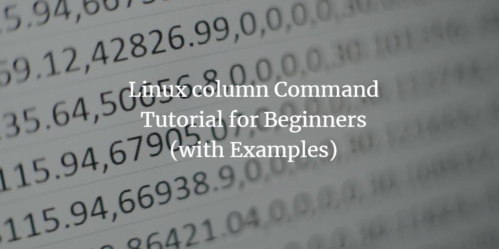 Linux column Command Tutorial for Beginners (with Examples)