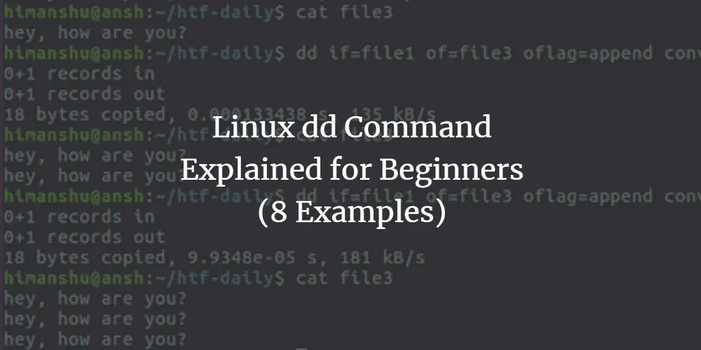 dd for Beginners (8 Examples)