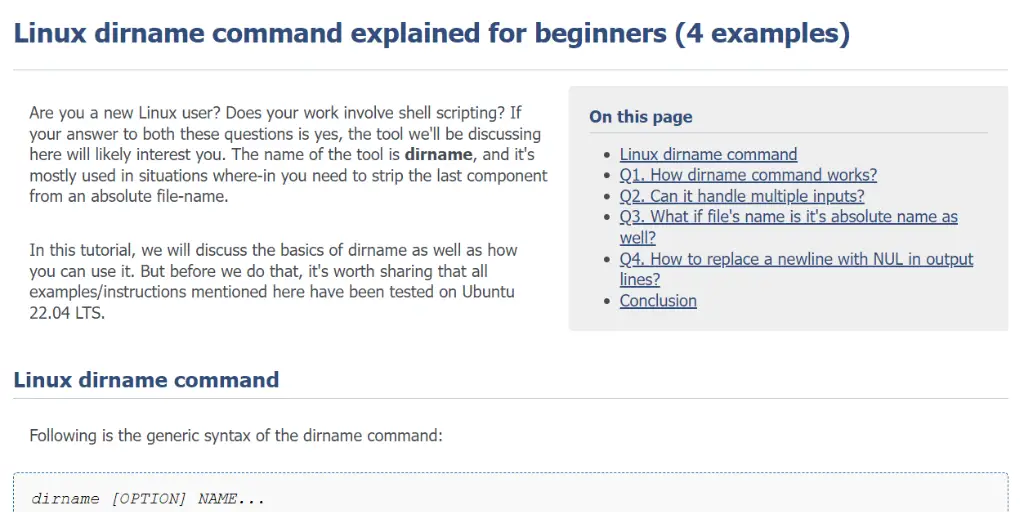Linux dirname Command Explained for Beginners (4 Examples)