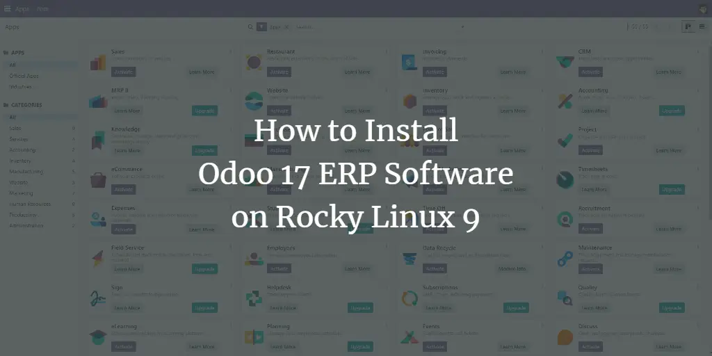 How to Install Odoo 17 ERP Software on Rocky Linux 9
